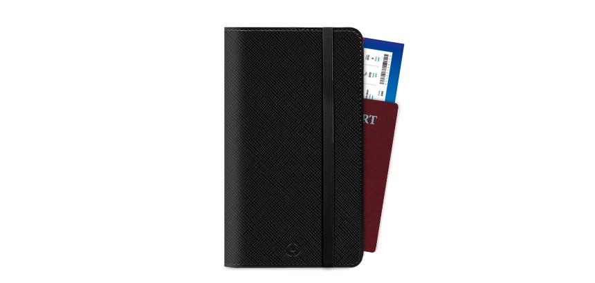 Celly Venere Passport Wallet Black Faux leather