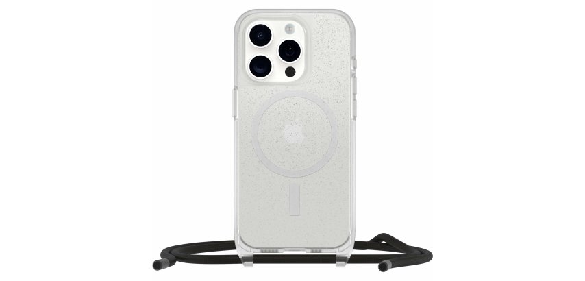 OtterBox React Series Necklace MagSafe pour iPhone 15 Pro, Stardust (Clear Glitter)