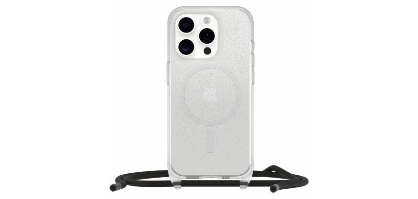 OtterBox React Series Necklace MagSafe pour iPhone 15 Pro, Stardust (Clear Glitter)