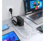 AISENS Cargador Sobremesa GaN 140W, 3x USB-C PD3.1 QC4.0 QC5.0, 1x USB-A QC3.0, Negro