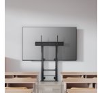 AISENS Soporte Suelo Con Manivela y Fijacion a Pared, TV 120kg de 60"-100", Negro