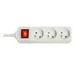 Lindy Multiprise 3 prises FR avec interrupteur, blanc