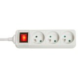 Lindy Multiprise 3 prises FR avec interrupteur, blanc