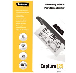 Pochettes de plastification Fellowes A4 - 2 x 125 µ - Brillant - Boîte de 250