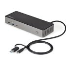 StarTech.com USB-C & USB-A Dock - Hybrid Universal Triple Monitor Laptop Docking Station DisplayPort & HDMI 4K 60Hz - 85W Power Delivery, 6x USB Hub, GbE, Audio - USB 3.1 Gen 2 10Gbps - TAA