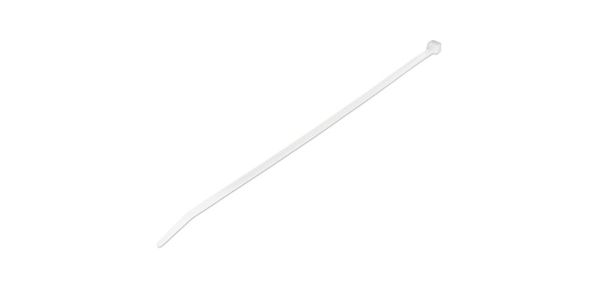 StarTech.com Colliers de Serrage 25 cm Blancs - Largeur 4 mm - Diam. faisceau 68 mm - Résistance traction 22 kg - Fermeture glissière autobloquante nylon avec pointe incurvée - 94V-2/UL -1000 pcs