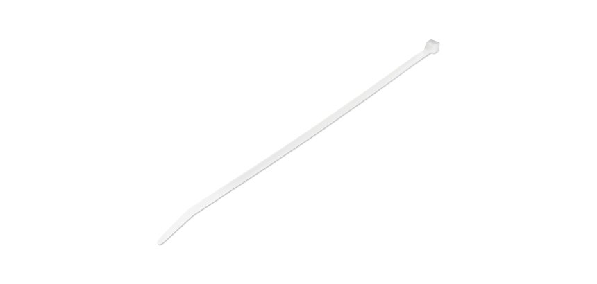 StarTech.com Colliers de Serrage 25 cm Blancs - Largeur 4 mm - Diam. faisceau 68 mm - Résistance traction 22 kg - Fermeture glissière autobloquante nylon avec pointe incurvée - 94V-2/UL -1000 pcs