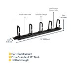 StarTech.com 1U 19" Cable Management Organizer - D Ring Hook Network/Server Rack Cord Manager - Data Center Horizontal Wire Panel with Passthrough Holes w/Mounting HW - EIA/ECA-310-E