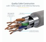 StarTech.com 5m CAT6a Ethernet Cable - 10 Gigabit Shielded Snagless RJ45 100W PoE Patch Cord - 10GbE STP Network Cable w/Strain Relief - Grey Individually Tested/Wiring is UL Certified/TIA
