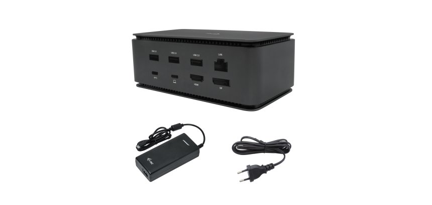 i-tec Metal USB4 Docking station Dual 4K HDMI DP with Power Delivery 80 W + Universal Charger 100 W