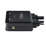 StarTech.com Switch KVM Hybride USB-C à 2 Ports, 4K60Hz - Commutateur KVM avec Câbles Hôtes Intégrés USB-A/HDMI/Audio de 1,8m et USB-C de 1,2m - Switch KVM USB-C Alimenté par Bus - Commutation à distance