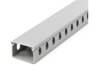 StarTech.com Chemin de Câbles PVC avec Couvercle - 38mm W x 25mm H - Longueur 2m - Slots Parallels 8mm, Goulotte Cache Câble Murale Câble Réseau PVC, max. 20 câbles, Homologué UL