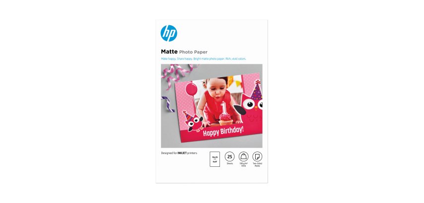 HP Papier mat Photo , 180 g,m2 10 x 15 cm (101 x 152 mm), 25 feuilles