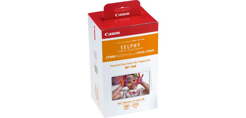 Pack Canon RP-108  Cartucho de tinta tricolor + 108 hojas Papel Foto 148 x 100 mm