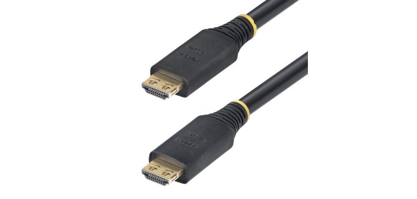 StarTech.com Cable HDMI de Alta Velocidad Activo de 15m - Conectores de Agarre - UHD 4K60Hz/1440p 144Hz - 18Gbps - HDR10/HDCP 2.2/ARC - Cable HDMI para Monitor o Proyector - Recubrimiento de TPE