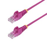 StarTech.com Câble Ethernet CAT6 Rose Fin de 3m, Sans Accroc, 100W PoE, UTP, LSZH, Fil de Cuivre Pur 28AWG, Cordon Patch Réseau RJ45 avec Serre-Câble, Contrôlé Fluke