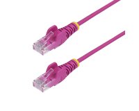 StarTech.com Câble Ethernet CAT6 Rose Fin de 2m, Sans Accroc, 100W PoE, UTP, LSZH, Fil de Cuivre Pur 28AWG, Cordon Patch Réseau RJ45 avec Serre-Câble, Contrôlé Fluke