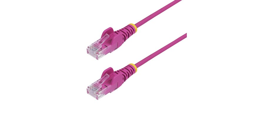 StarTech.com Câble Ethernet CAT6 Rose Fin de 3m, Sans Accroc, 100W PoE, UTP, LSZH, Fil de Cuivre Pur 28AWG, Cordon Patch Réseau RJ45 avec Serre-Câble, Contrôlé Fluke