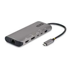 StarTech.com USB4 Multiport Adapter, Dual 4K Output Driverless for macOS and Windows, 140W Power Delivery Charging, 3-Port 10 Gbps Hub, 2.5 GbE, Mini Dock