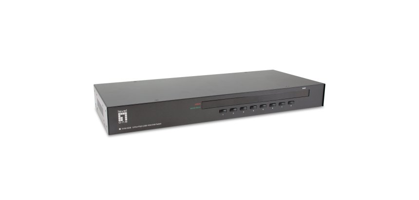 LevelOne KVM-3208 switch per keyboard-video-mouse (kvm) Montaggio rack Nero