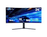 Nilox MONITOR 34" NXM344KD11 ULTRAWIDE 4K CURVO 144HZ 2HDMI 2DP 1MS MMDIA pantalla para PC 86,4 cm (34") 3440 x 1440 Pixeles UltraWide Quad HD LED Negro