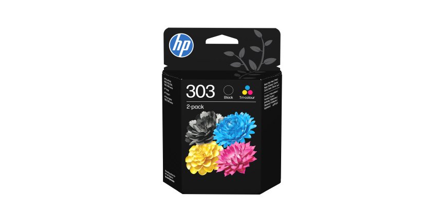 HP Pack de 2 cartouches authentiques d'encre noire/trois couleurs 303