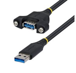 StarTech.com Cable de Montaje en Panel USB-A de 2m - Alargador USB Macho a Hembra - Cable Adaptador Extensor USB de 5Gbps