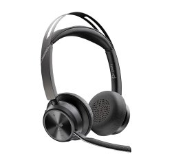 Poly Auriculares Voyager Focus 2 USB-C-C con certificación Microsoft Teams + adaptador USB-C/A + base de carga