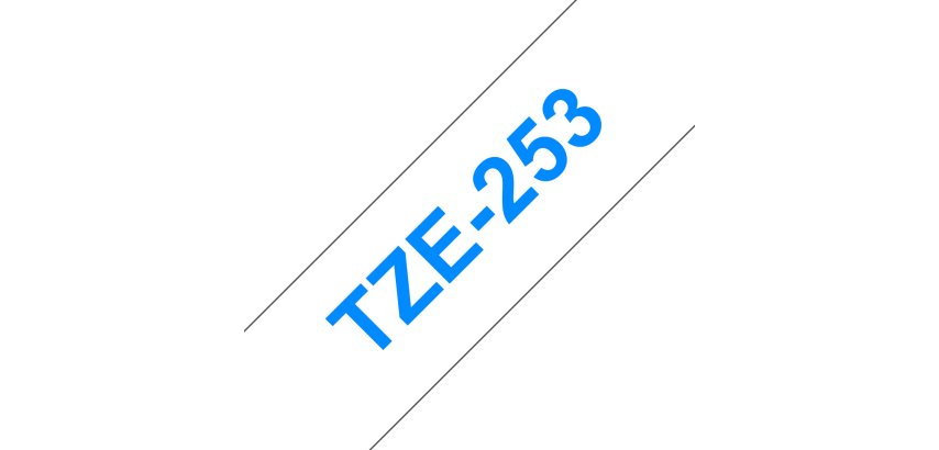 Brother TZE-253 nastro per etichettatrice Blu su bianco