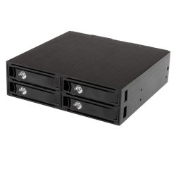 StarTech.com Backplane Rack Móvil de 4 Bahías para Unidades de Disco SATA/SAS de 2,5 Pulgadas - Intercambio en Caliente de SSDs o HDDs de 5 a 15mm - Compatible con SAS II y SATA III