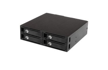 StarTech.com Backplane Rack Móvil de 4 Bahías para Unidades de Disco SATA/SAS de 2,5 Pulgadas - Intercambio en Caliente de SSDs o HDDs de 5 a 15mm - Compatible con SAS II y SATA III