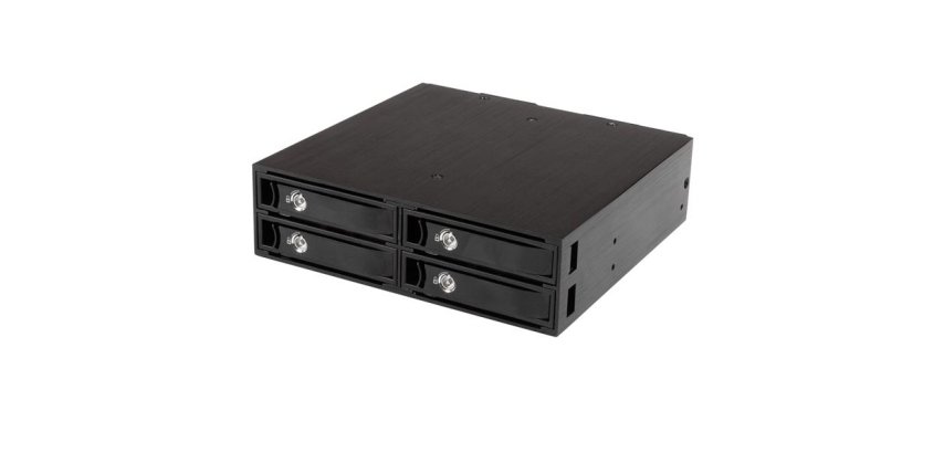 StarTech.com Backplane Rack Móvil de 4 Bahías para Unidades de Disco SATA/SAS de 2,5 Pulgadas - Intercambio en Caliente de SSDs o HDDs de 5 a 15mm - Compatible con SAS II y SATA III
