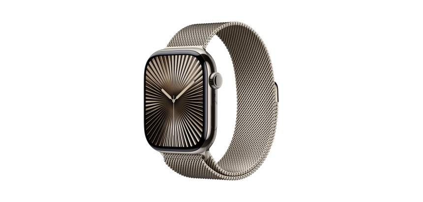 Apple Watch Series 10 GPS + Cellular 46mm Natural Titanium Case with Natural Milanese Loop - M/L