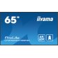 iiyama LH6565UHSB-B1 Écran d'affichage dynamique En forme de kiosk 163,8 cm (64.5") LED Wifi 800 cd/m² 4K Ultra HD Noir Intégré dans le processeur Android 11 24/7