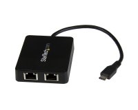 StarTech.com Adaptateur USB-C vers Ethernet Gigabit Double avec Port USB 3.0 (Type-A) - Adaptateur Réseau Gigabit USB Type-C