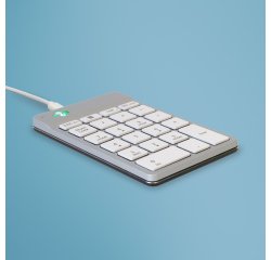 R-Go Tools Clavier R-Go Numpad Break, clavier num&eacute;rique ergonomique avec logiciel de pause, filaire, blanc