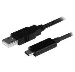 StarTech.com 1m USB-A naar USB-C Laadkabel, Charge & Sync, 3A, USB 2.0, USB-IF Gecertificeerd - Zwarte USB Oplaadkabel