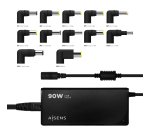 AISENS ASLC-90WAUTO-BK adaptador e inversor de corriente Interior 90 W Negro