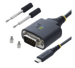 StarTech.com Câble Adaptateur USB-C vers Série de 30 cm, Rétention COM, Puce FTDI, Type-C vers DB9 RS232 Mâle, Voyants d'État, Vis et Écrous DB9 Interchangeables