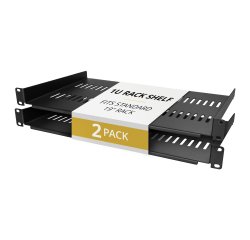 StarTech.com Lot de 2 Étagères pour Rack Serveurs 1U, Plateaux en Porte-à-Faux Ventilés pour Montage en Rack, Adaptés aux Racks ou Armoires Réseau 19 pouces, Très Résistants, Profondeur de 25cm, Capacité de Charge Maximale de 20kg Chacun