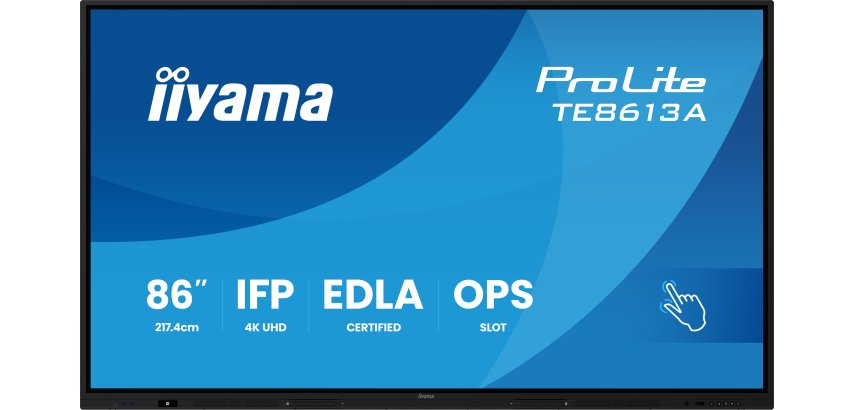 iiyama TE8613A-B3AG Écran d'affichage dynamique Écran plat interactif 2,17 m (85.6") LCD Wifi 500 cd/m² 4K Ultra HD Noir Écran tactile Intégré dans le processeur Android 24/7