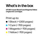 HP 963 4-pack Black/Cyan/Magenta/Yellow Original Ink Cartridges