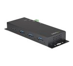 StarTech.com Hub USB-C de 4 Puertos de 10Gbps - Ladrón Concentrador USB Tipo C Industrial de Metal con 3 Puertos USB-A y 1 USBC - Protección ESD - Concentrador Autoalimentado USB 3.2 Gen 2