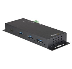 StarTech.com Hub USB-C de 4 Puertos de 10Gbps - Ladrón Concentrador USB Tipo C Industrial de Metal con 3 Puertos USB-A y 1 USBC - Protección ESD - Concentrador Autoalimentado USB 3.2 Gen 2