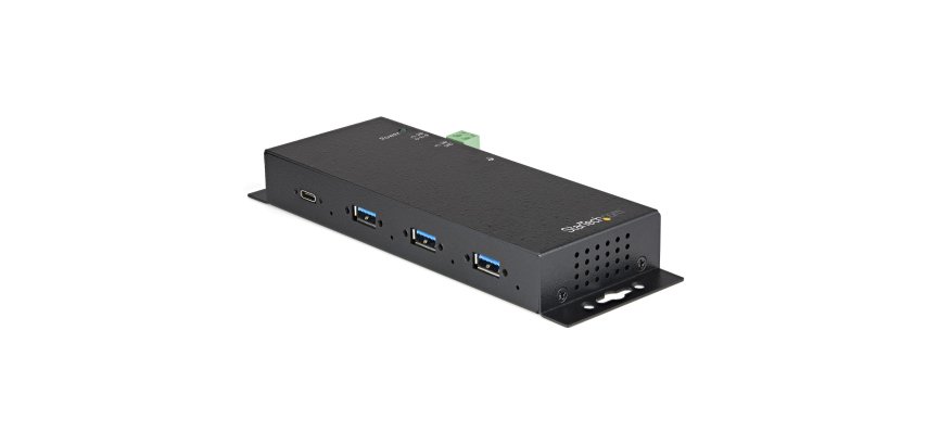 StarTech.com Hub USB-C de 4 Puertos de 10Gbps - Ladrón Concentrador USB Tipo C Industrial de Metal con 3 Puertos USB-A y 1 USBC - Protección ESD - Concentrador Autoalimentado USB 3.2 Gen 2