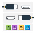 StarTech.com 8K-AOC-10M-DP-CABLE DisplayPort cable Black