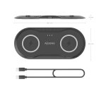 AISENS Cargador Inalambrico USB-C 15W 2 en 1 Para Movil Auriculares, Negro
