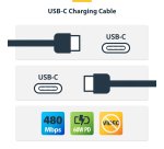 StarTech.com 15cm (6in) White USB-C Charging Cable, 60W (3A) PD, Dual-Layer Braided Nylon/TPE Jacket, Rugged USB C Charging Cord, USB 2.0 Laptop Charger Cable