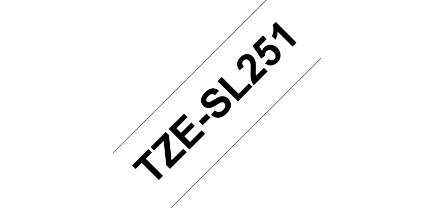 Brother TZESL251 Casete de cinta laminada mate original Negro sobre blanco  24 mm x 8 m