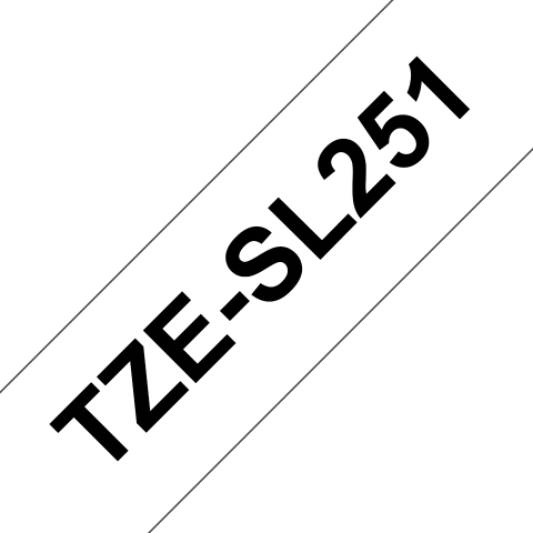 Brother TZESL251 Casete de cinta laminada mate original Negro sobre blanco 24 mm x 8 m